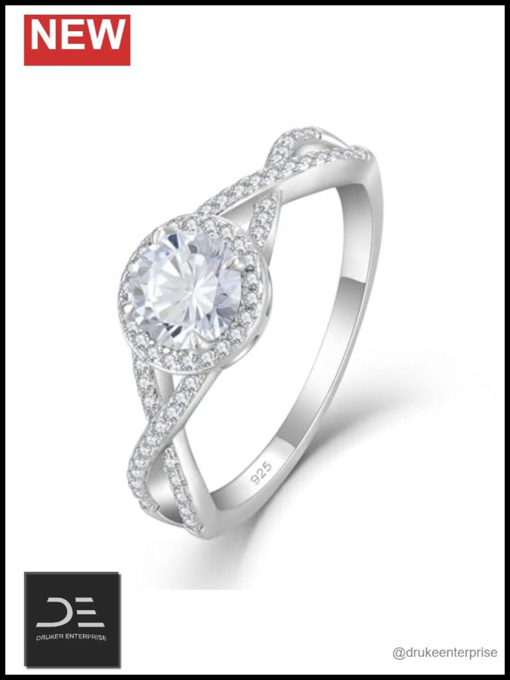 925 Sterling Silver Infinity Promise Ring Women Size 5